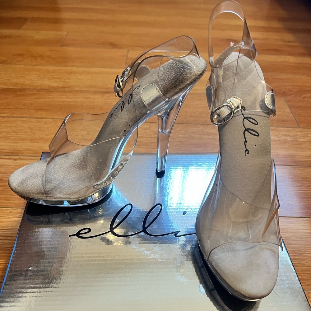 Ellie Lucite Stiletto Heels with Clear Straps